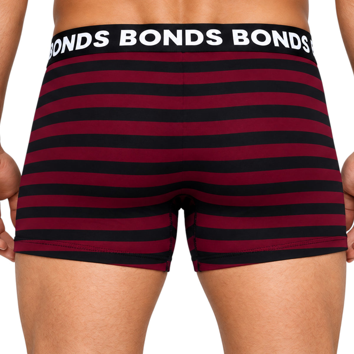 6 Pack Mens Bonds Classic Trunks Underwear Black/Burgundy