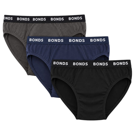 3 Pack Mens Bonds Everyday Value Briefs Underwear Multi