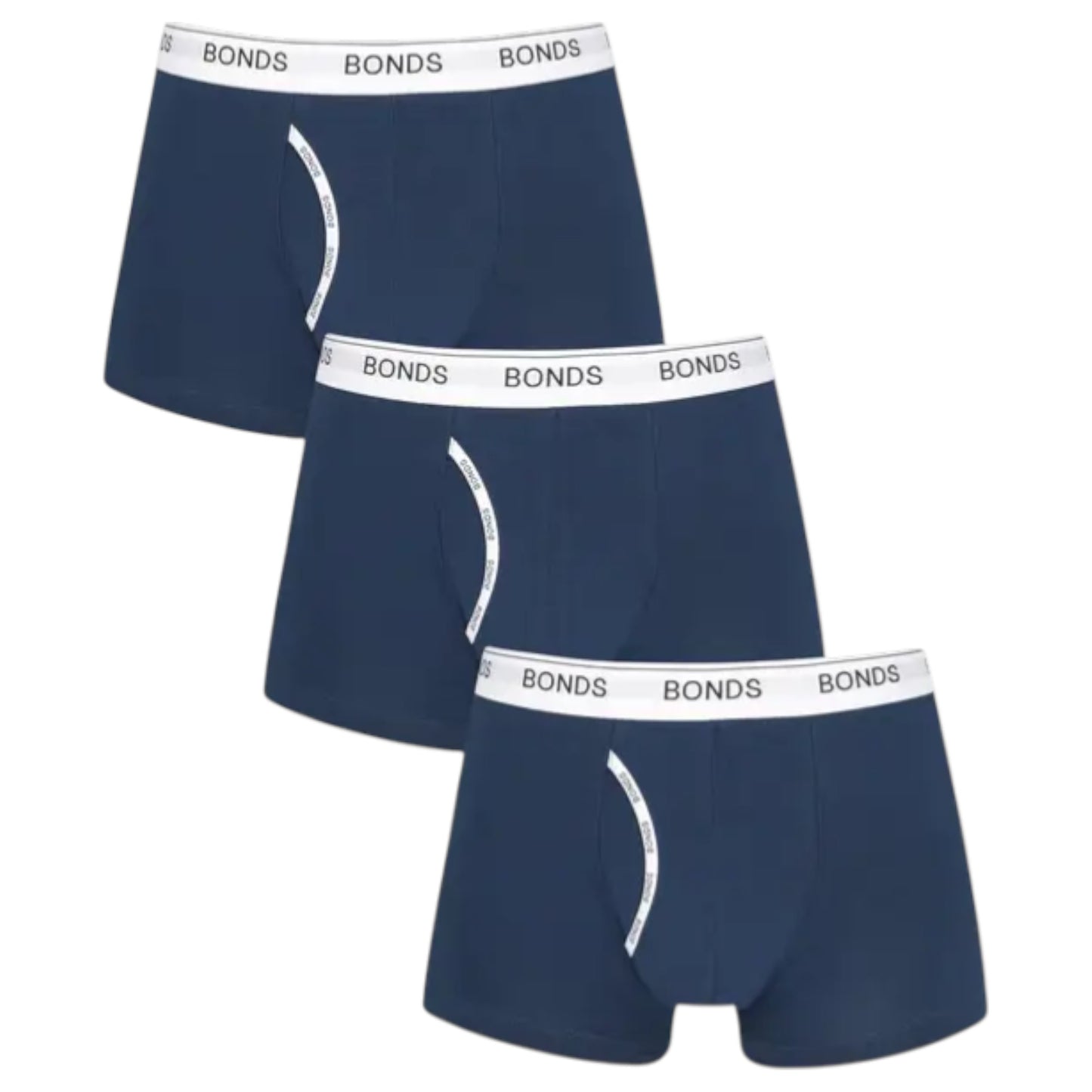 3 Pack Mens Bonds Guyfront Trunks Underwear Navy