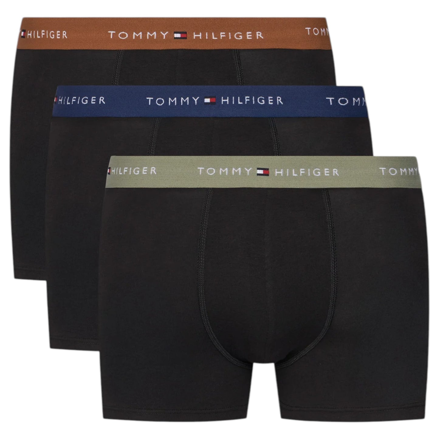 3 Pack Mens Tommy Hilfiger Essential Trunks Underwear Black Multi
