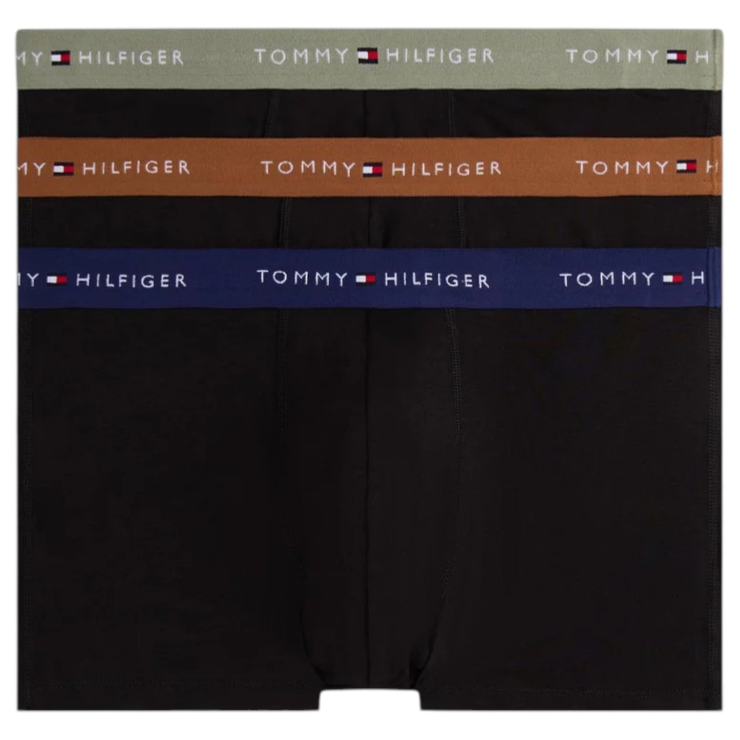 3 Pack Mens Tommy Hilfiger Essential Trunks Underwear Black Multi