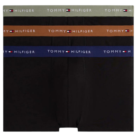 3 Pack Mens Tommy Hilfiger Essential Trunks Underwear Black Multi