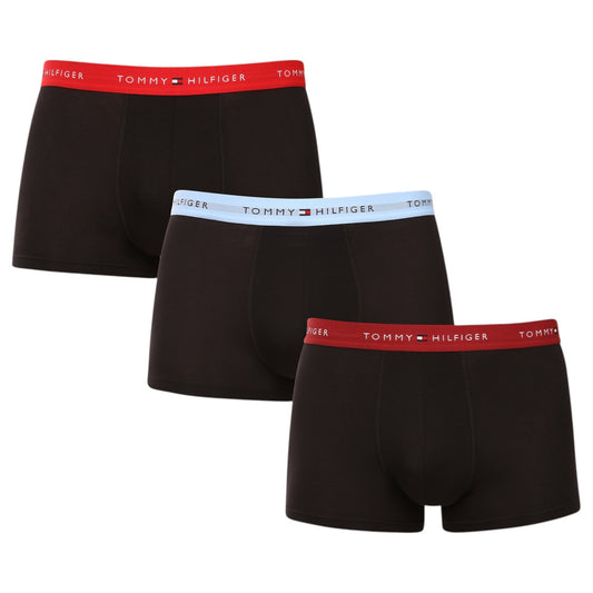 3 Pack Mens Tommy Hilfiger Essential Trunks Underwear Black Multi