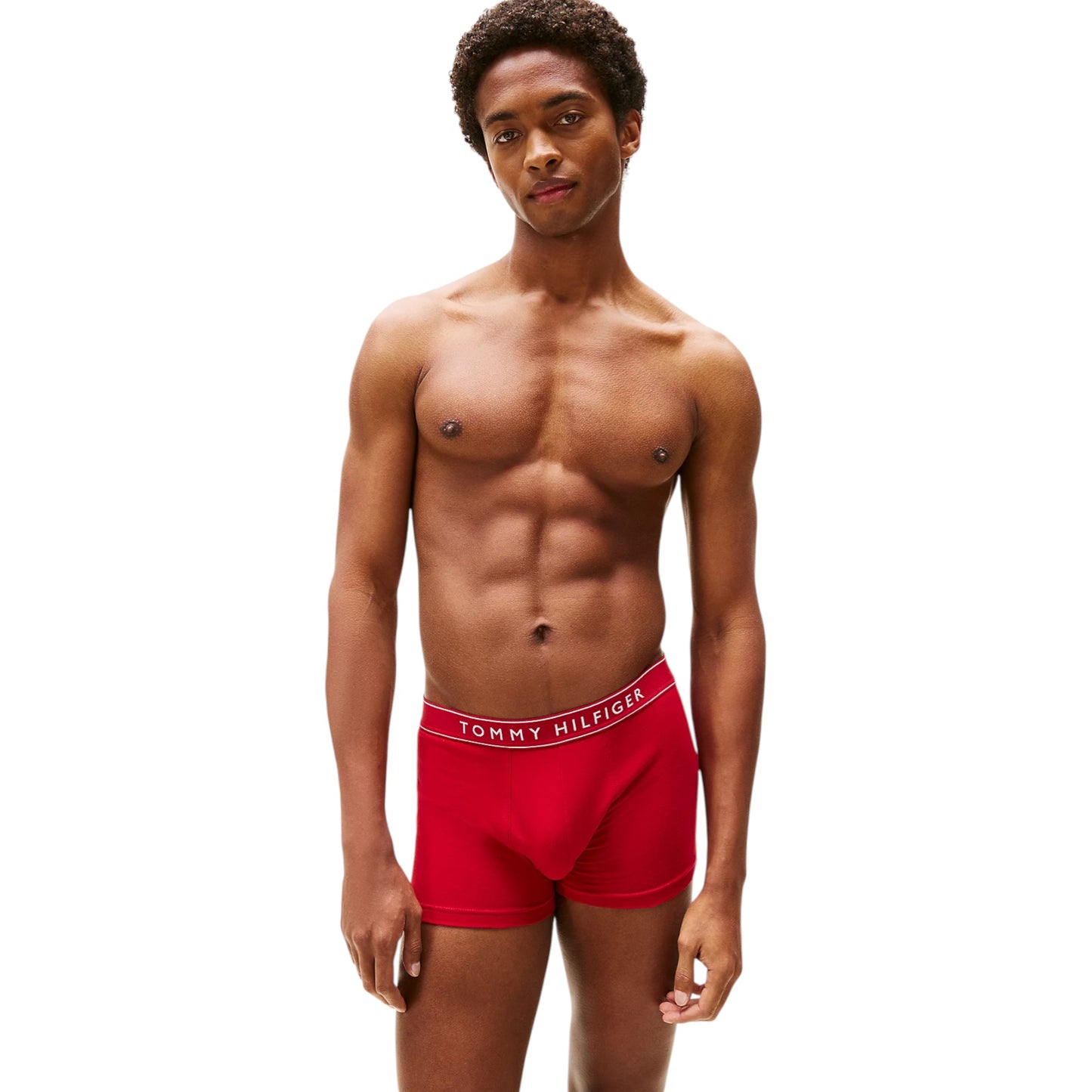 3 Pack Mens Tommy Hilfiger Essential Trunks Underwear White/Navy/Red