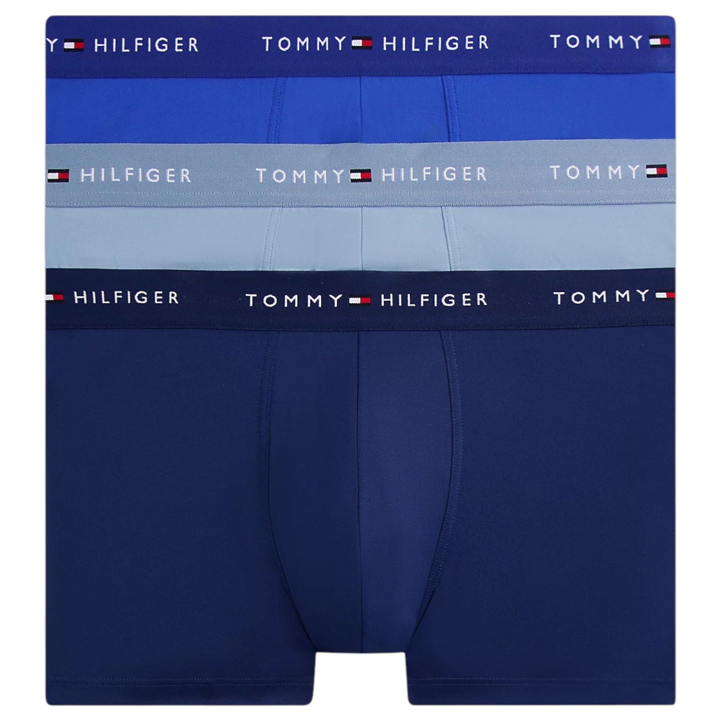 3 Pack Mens Tommy Hilfiger Microfibre Essential Trunks Underwear Blue/Navy/Grey
