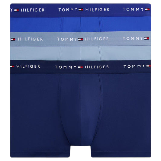 3 Pack Mens Tommy Hilfiger Microfibre Essential Trunks Underwear Blue/Navy/Grey
