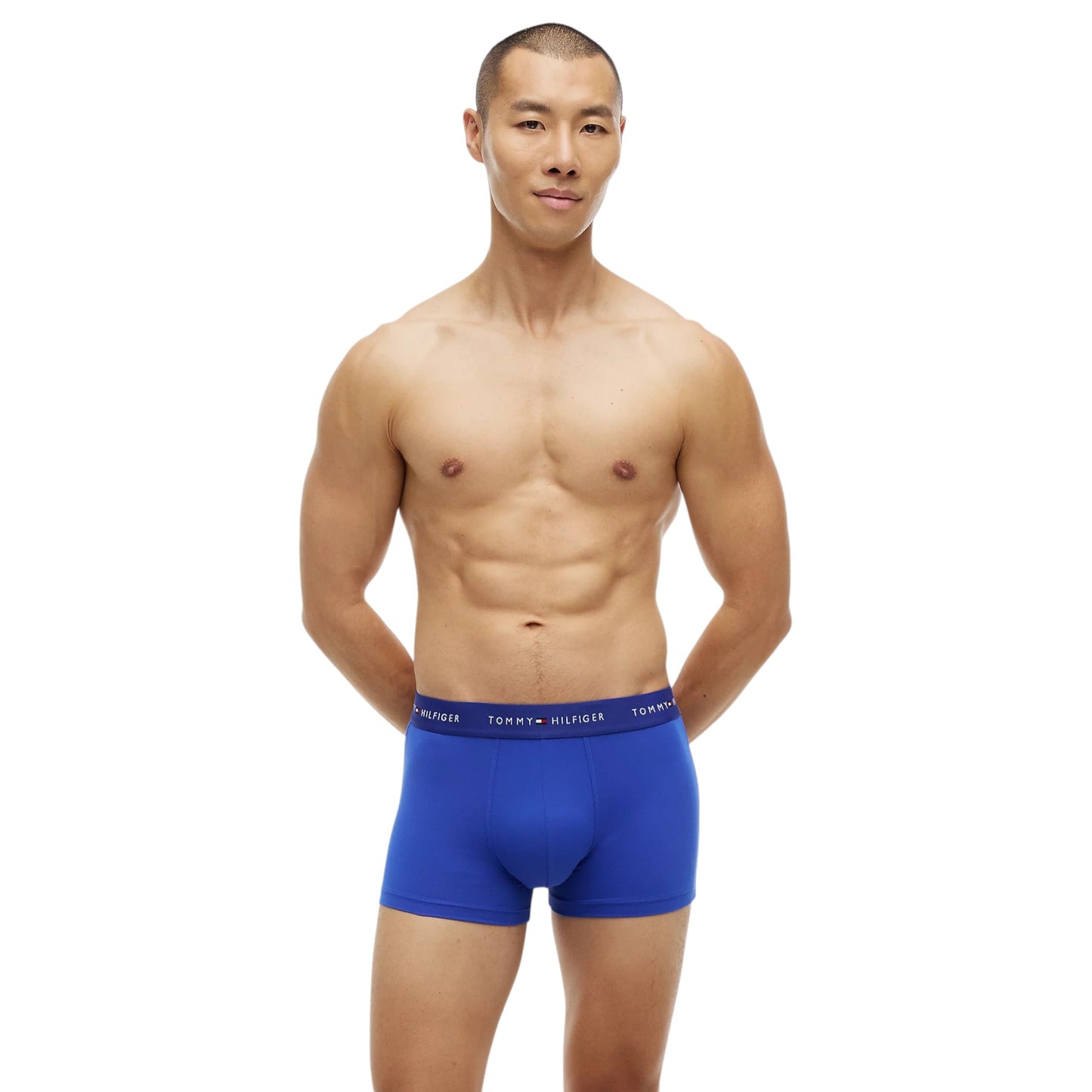 3 Pack Mens Tommy Hilfiger Microfibre Essential Trunks Underwear Blue/Navy/Grey