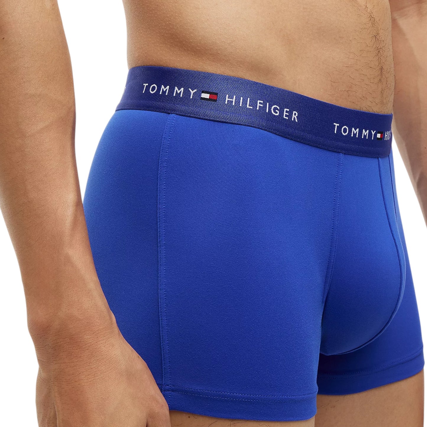 3 Pack Mens Tommy Hilfiger Microfibre Essential Trunks Underwear Blue/Navy/Grey