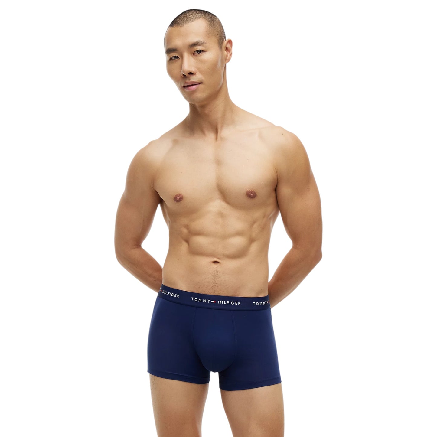 3 Pack Mens Tommy Hilfiger Microfibre Essential Trunks Underwear Blue/Navy/Grey