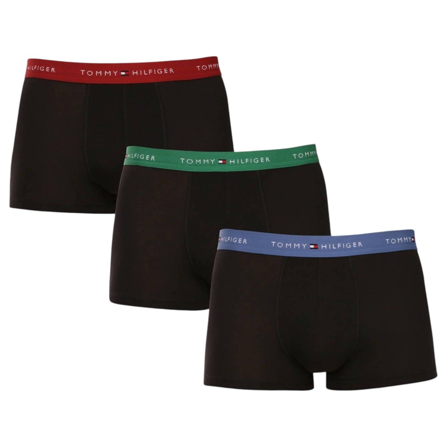 3 Pack Mens Tommy Hilfiger Essential Trunks Underwear Black Multi