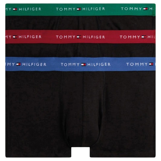 3 Pack Mens Tommy Hilfiger Essential Trunks Underwear Black Multi