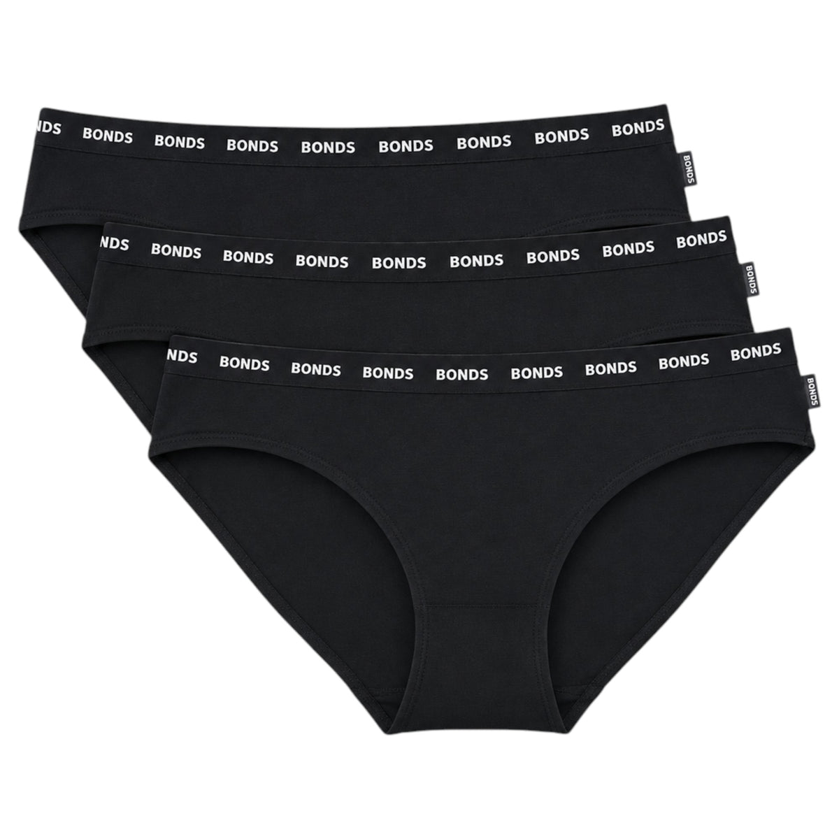 3 Pack Womens Bonds Everyday Bikini Briefs Underwear Black