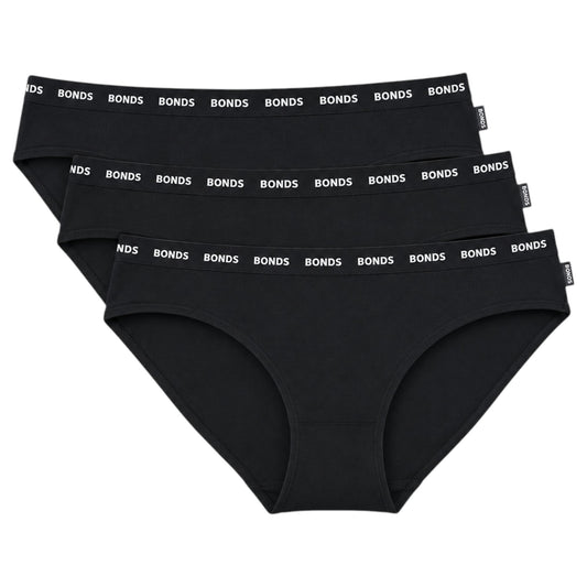 3 Pack Womens Bonds Everyday Bikini Briefs Underwear Black