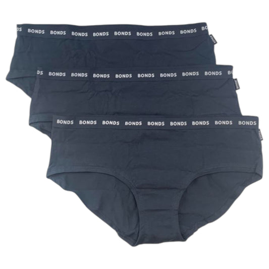 3 Pack Womens Bonds Everyday Boyleg Briefs Underwear Black