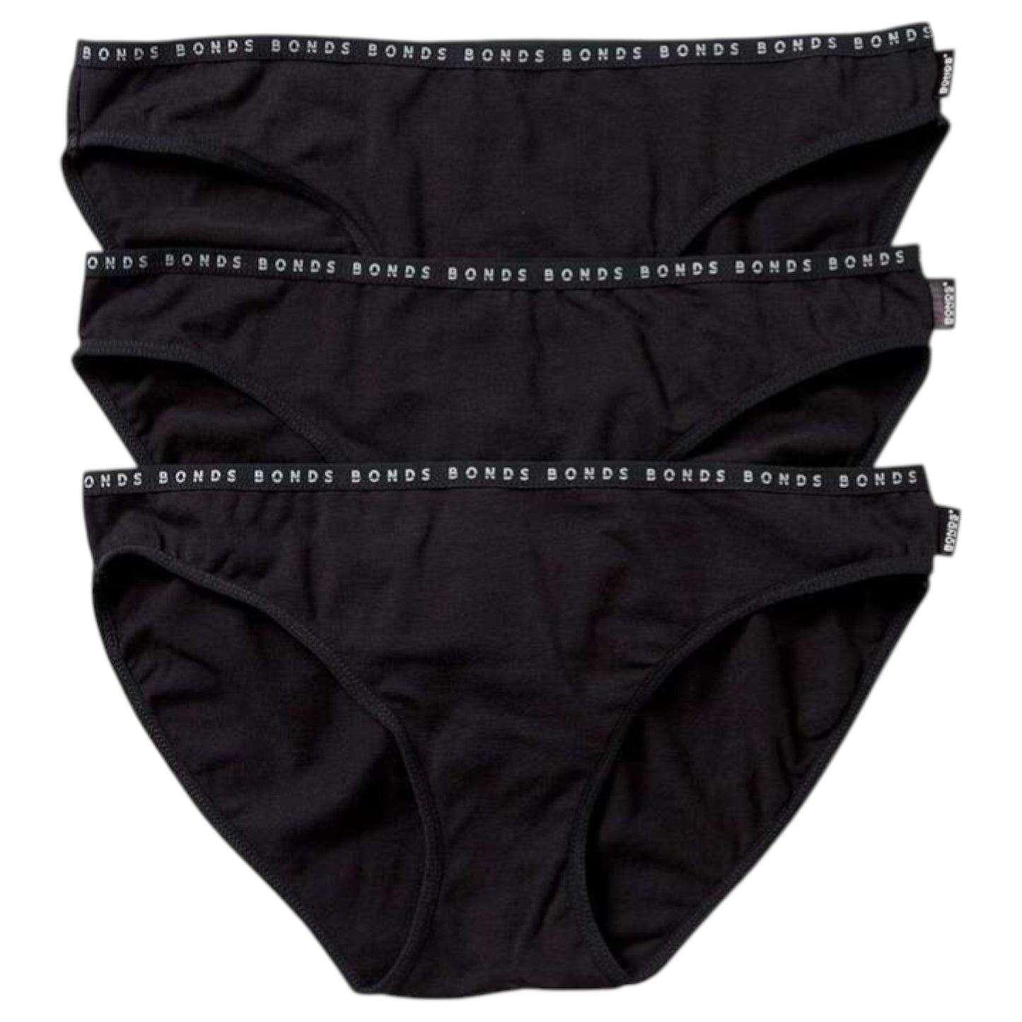 3 Pack Womens Bonds Hipster Bikini Briefs Underwear Black