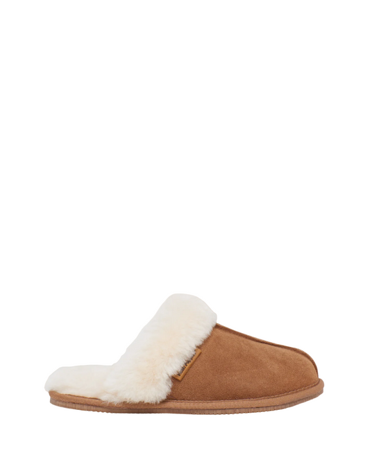 Womens Hush Puppies Cushy Slippers Chestnut Suede