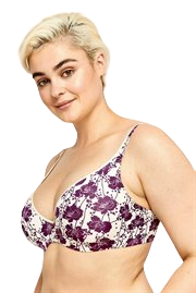 Berlei Barely There Contour Tshirt Bra Purple Flowers With Underwire