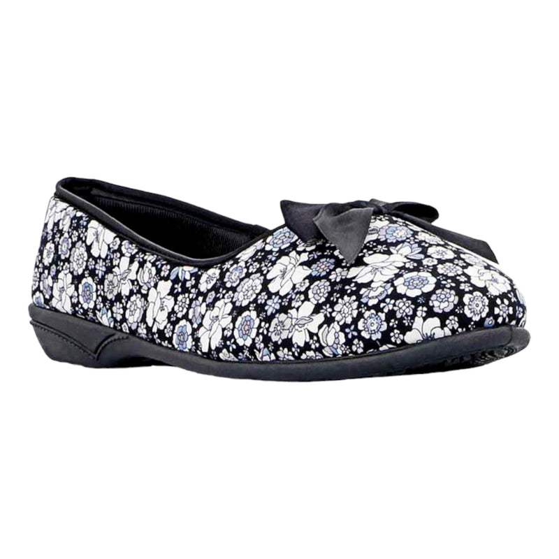 Grosby Womens Vivien Midnight Floral Printed Indoor Slippers