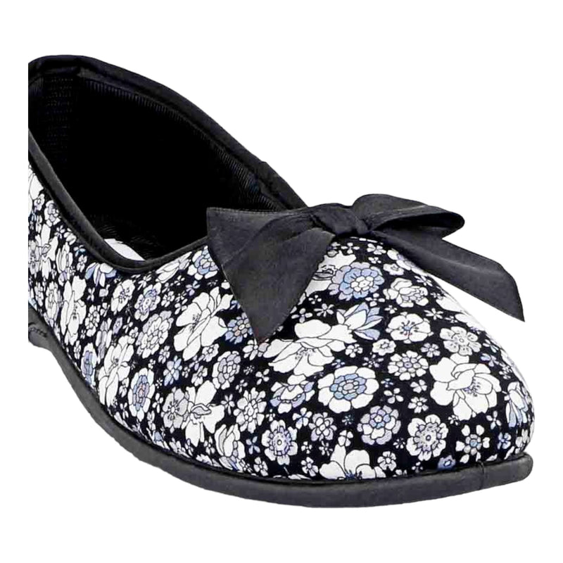 Grosby Womens Vivien Midnight Floral Printed Indoor Slippers