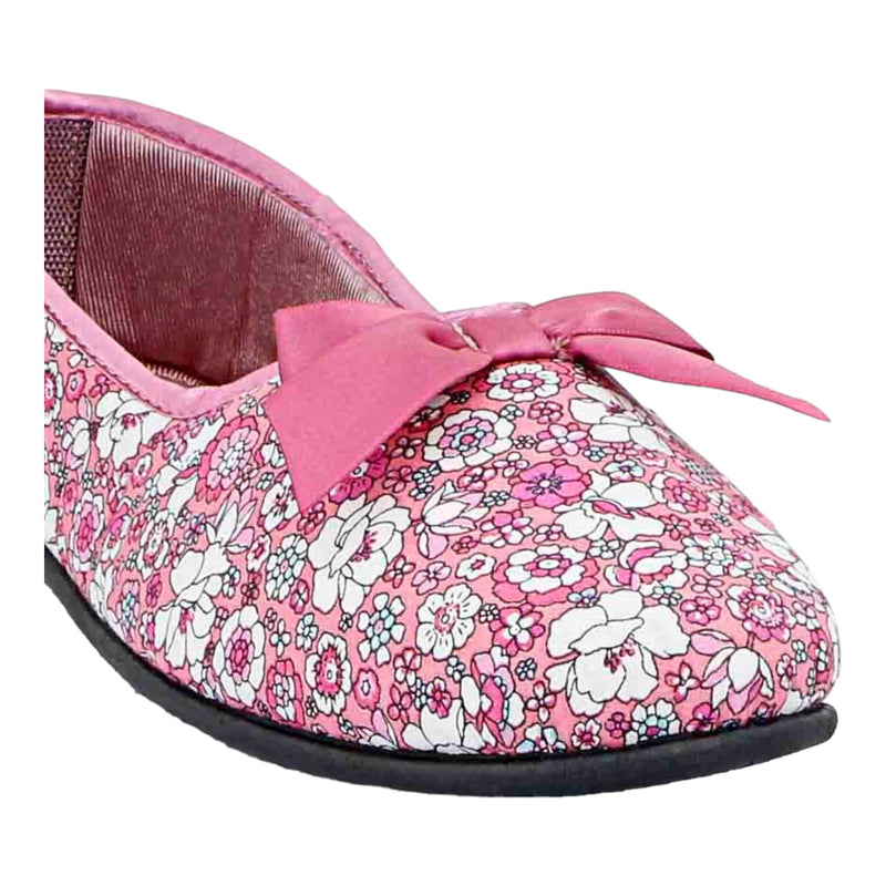 Grosby Womens Vivien Pink Floral Printed Indoor Slippers