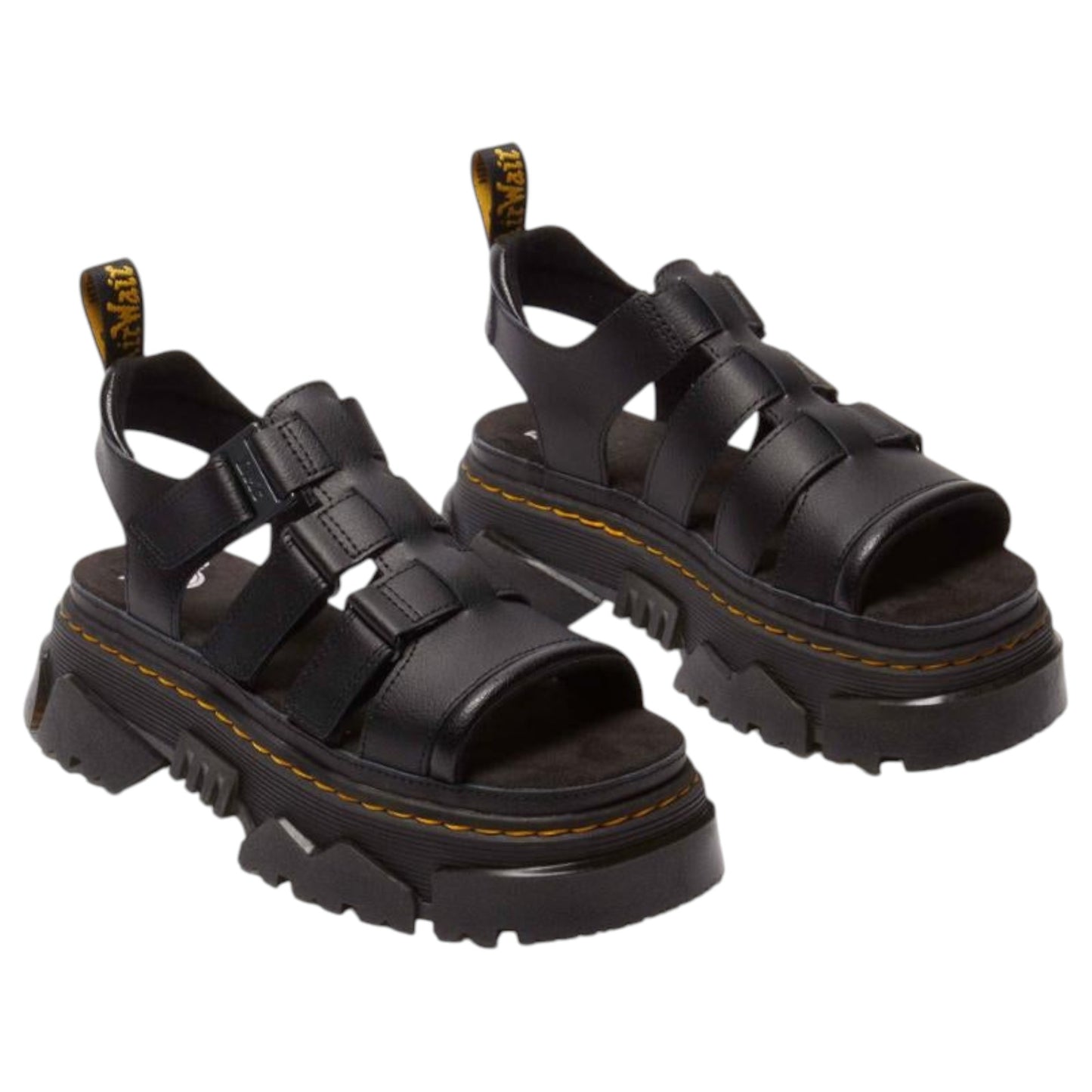 Womens Dr. Martens Mattison 3 Strap Sandals Black Athena