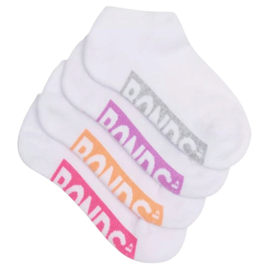 4 Pack Kids Boys Bonds Logo Light Cushioned Low Cut Socks White
