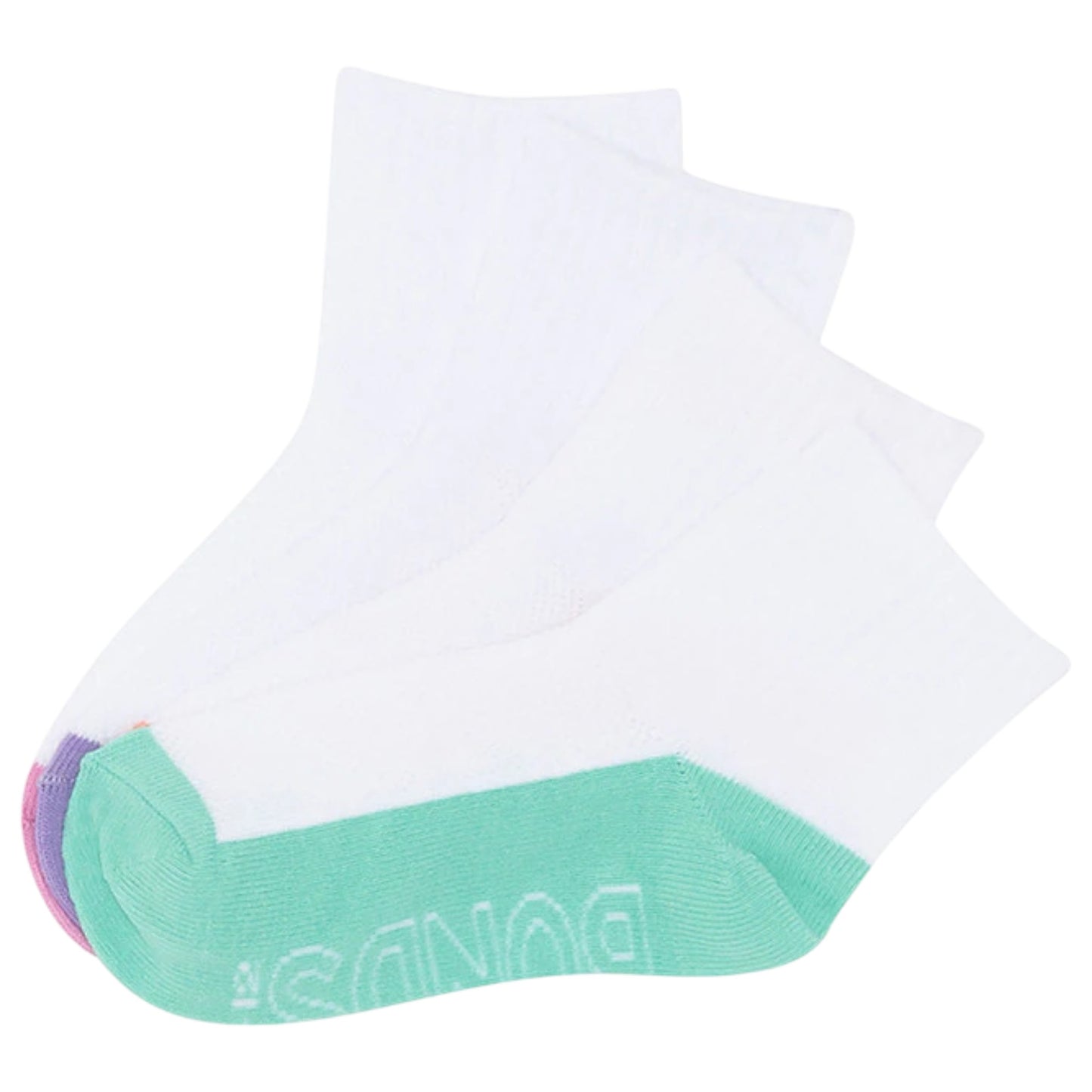 4 Pack Kids Boys Bonds Logo Light Quarter Crew Socks Multi