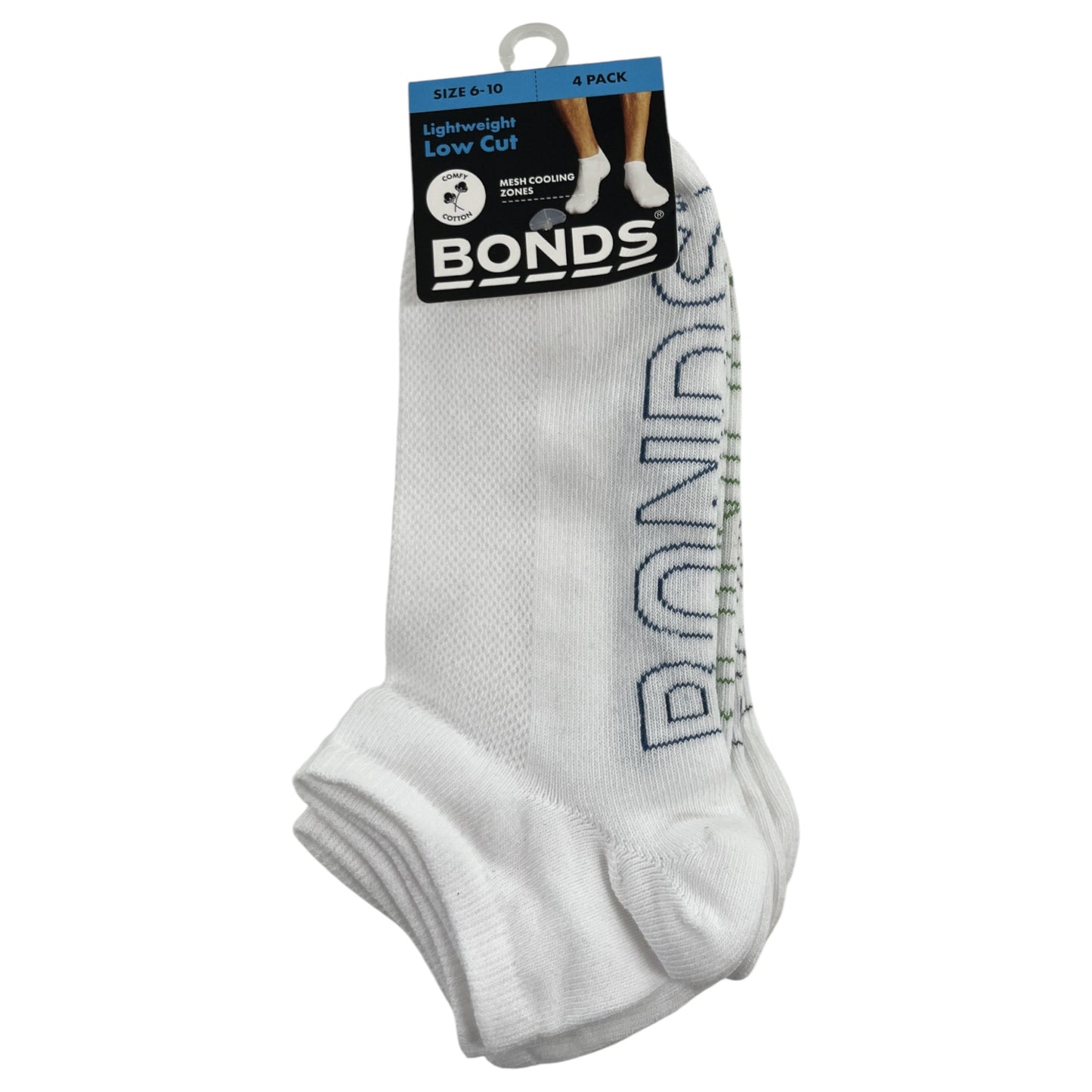 12 Pack Mens Bonds Lightweight Low Cut Socks White