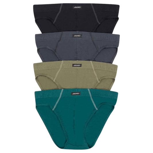12 Pack Mens Jockey Cotton Briefs Underwear Black/Grey/Green
