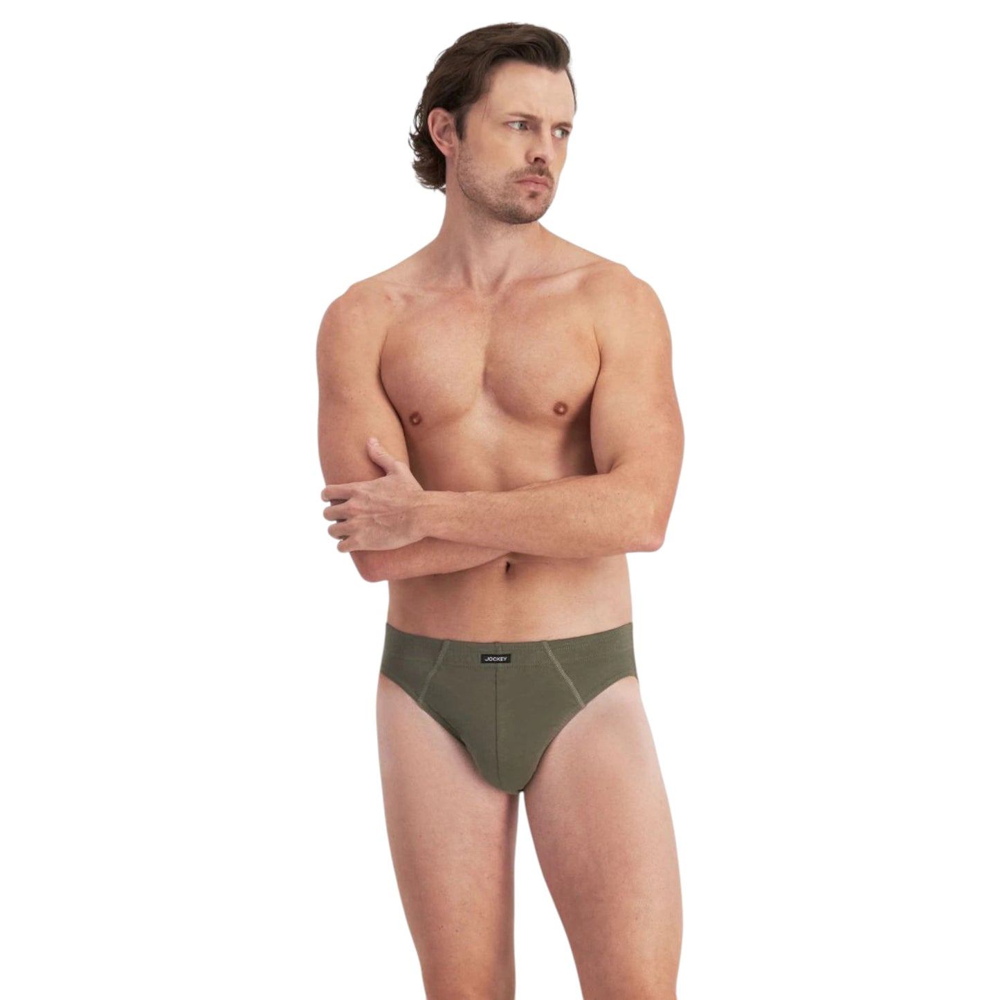 4 Pack Mens Jockey Cotton Briefs Underwear Black/Grey/Green