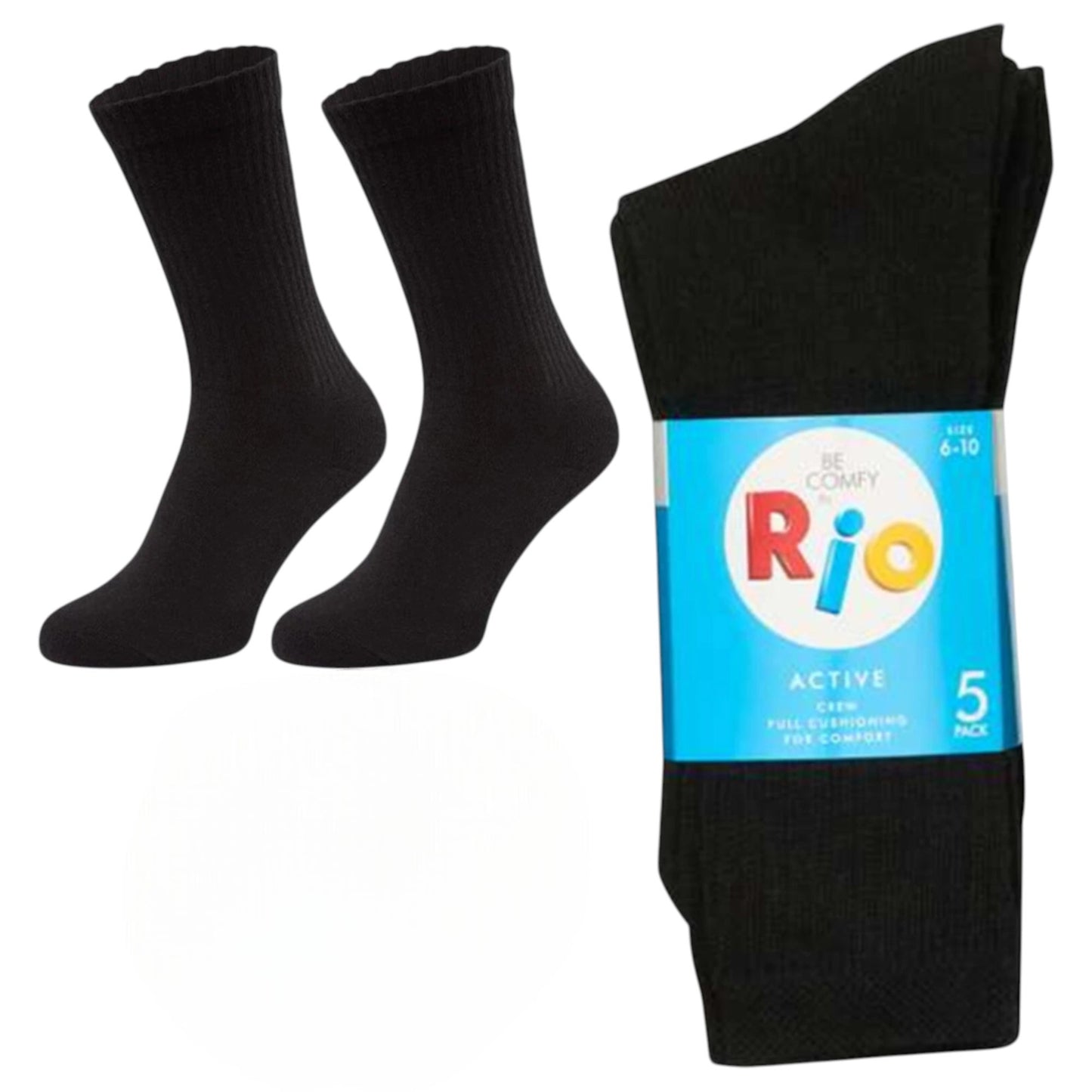 4 Pack Mens Rio Business Cotton Crew Socks Black