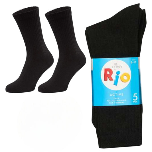 4 Pack Mens Rio Business Cotton Crew Socks Black