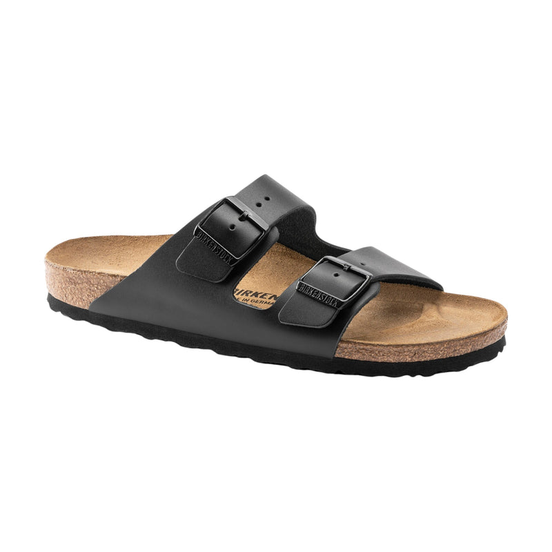 Unisex Birkenstock Arizona Nl Black Smooth Leather Slip On Sandals