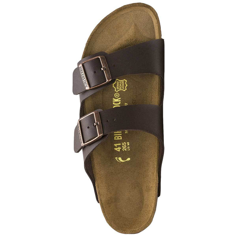 Womens Birkenstock Arizona Birko-Flor Dark Brown Slip On Sandals