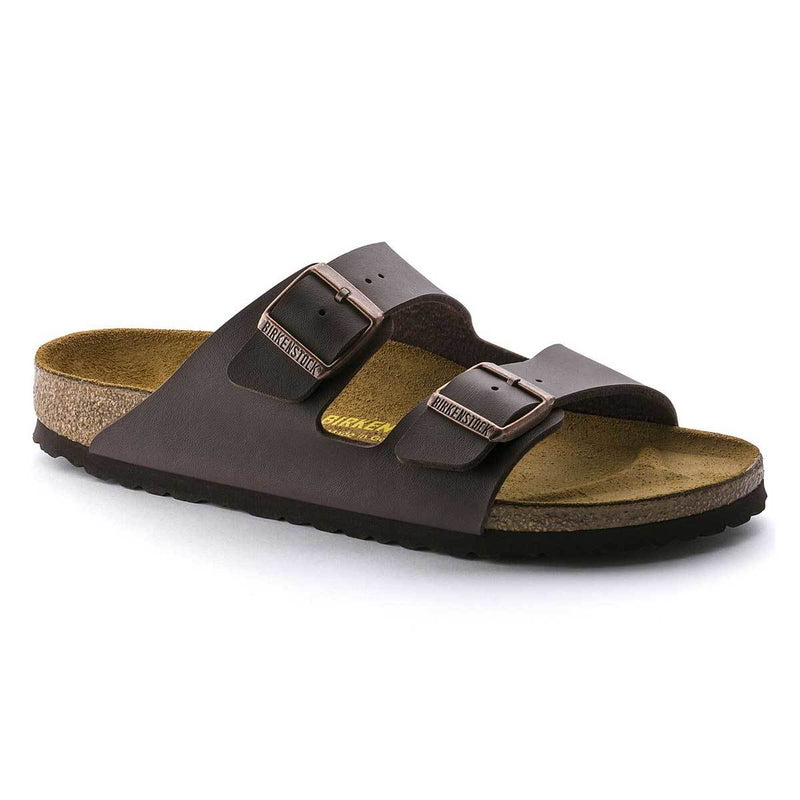 Womens Birkenstock Arizona Birko-Flor Dark Brown Slip On Sandals