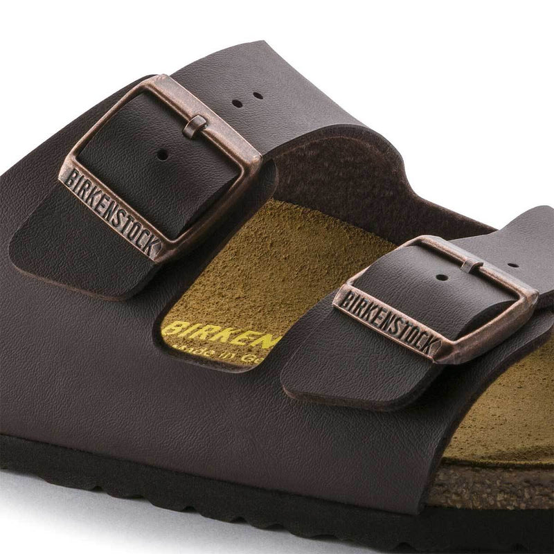 Womens Birkenstock Arizona Birko-Flor Dark Brown Slip On Sandals