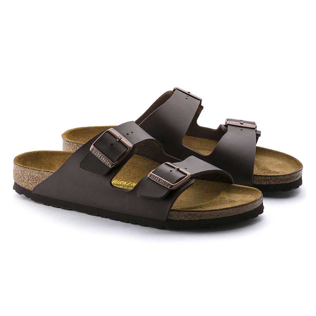 Womens Birkenstock Arizona Birko-Flor Sandals Dark Brown