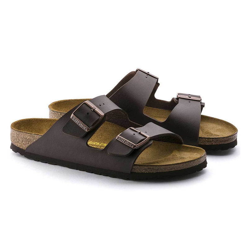 Womens Birkenstock Arizona Birko-Flor Dark Brown Slip On Sandals