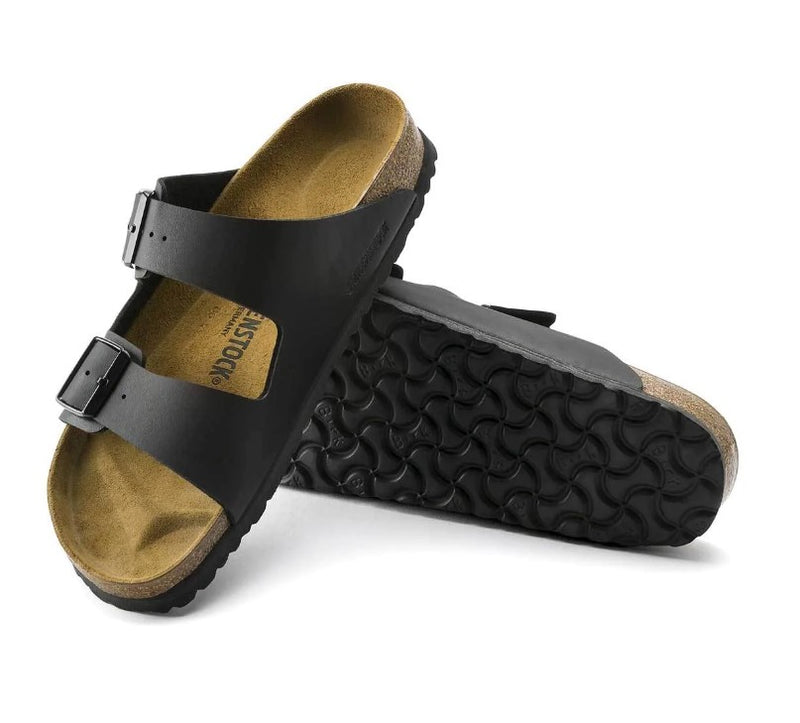 Mens Birkenstock Arizona Birko-Flor Black Slip On Sandals