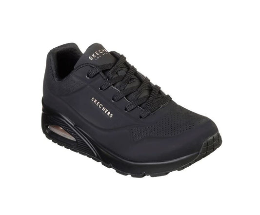 Mens Skechers Uno - Stand On Air Shoes Black/Black