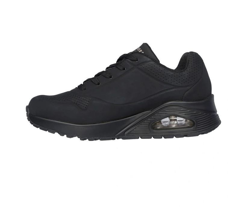 Mens Skechers Uno - Stand On Air Wide Shoes Black/Black