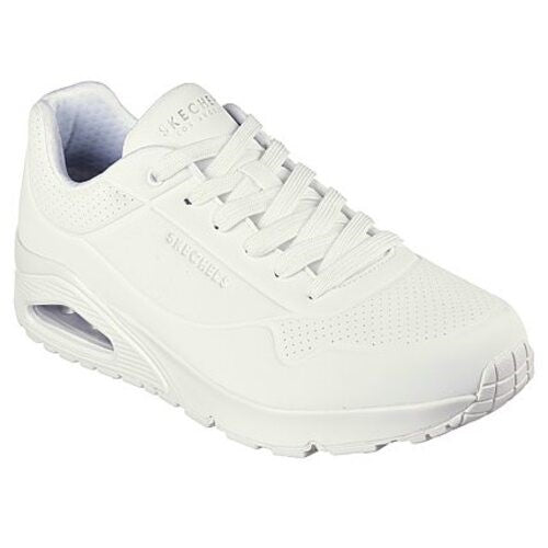 Mens Skechers Uno - Stand On Air Wide Fit White Sneaker Shoes