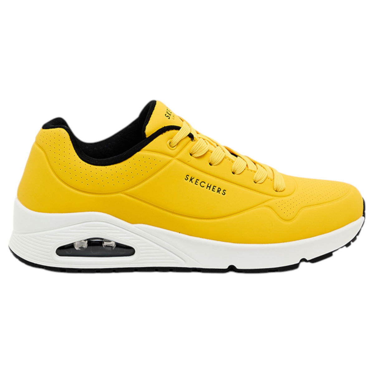 Mens Skechers Uno - Stand On Air Yellow Black Sneaker Shoes