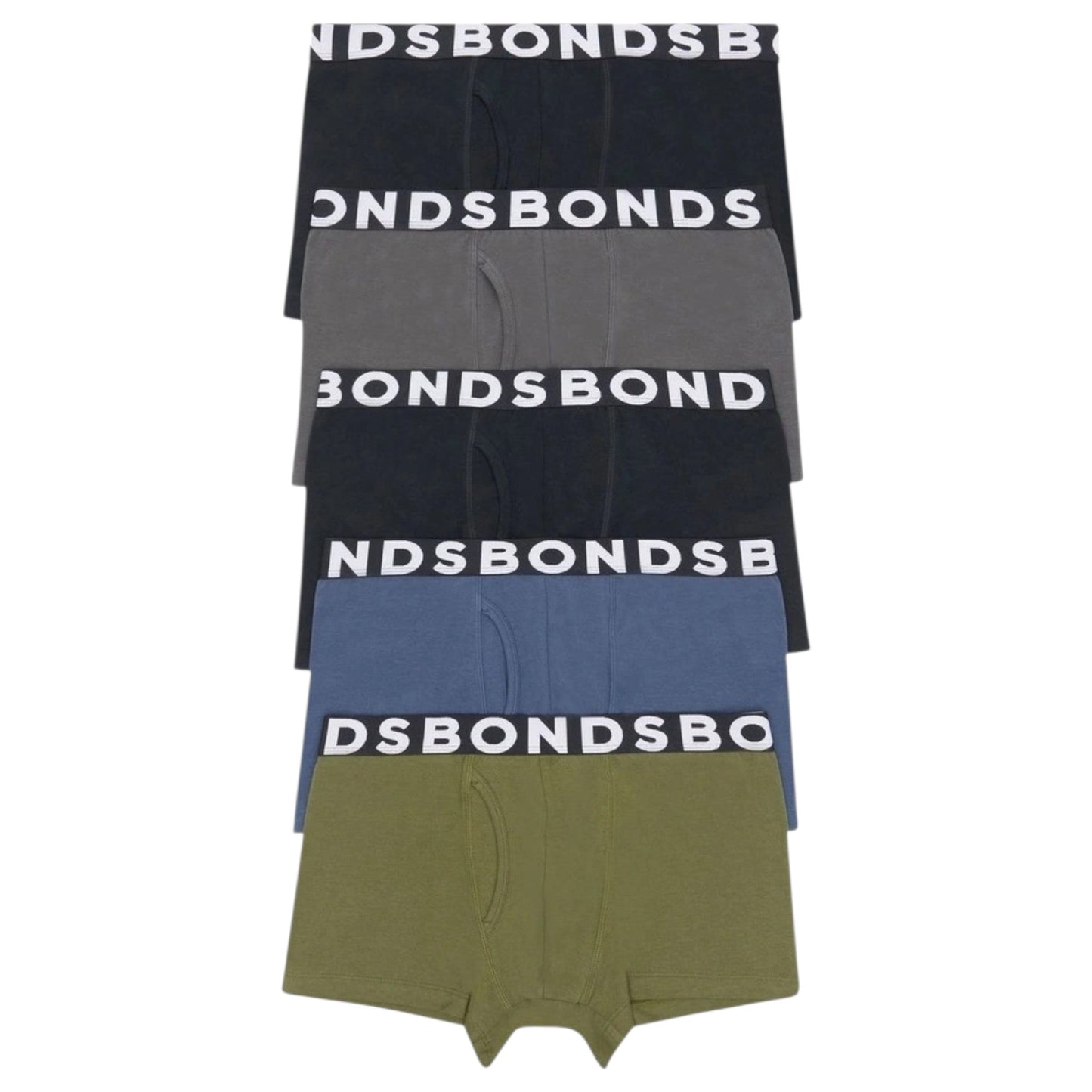 5 Pack Mens Bonds Classic Trunks Underwear Multi