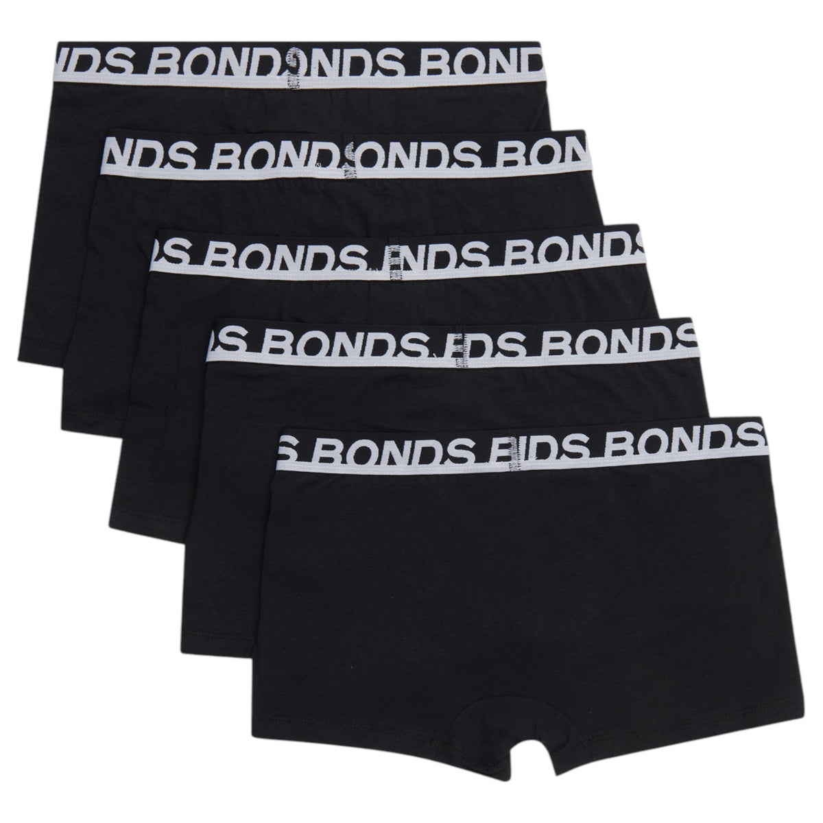 5 Pack Mens Bonds Everyday Trunks Underwear Black