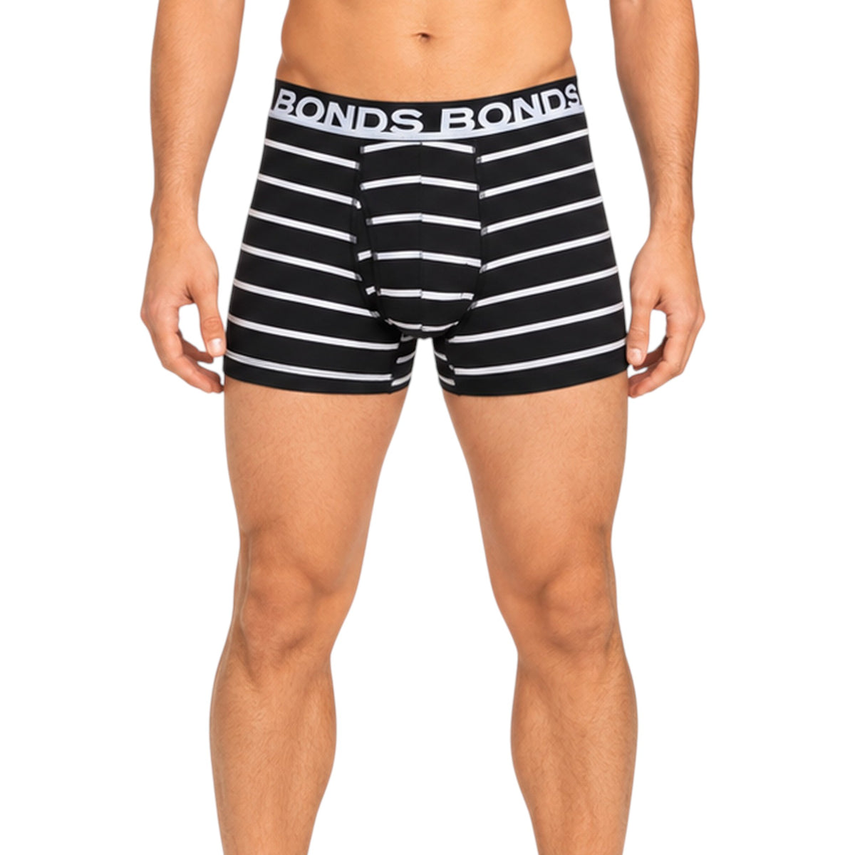 5 Pack Mens Bonds Everyday Trunks Underwear Black Stripe/Grey/Black