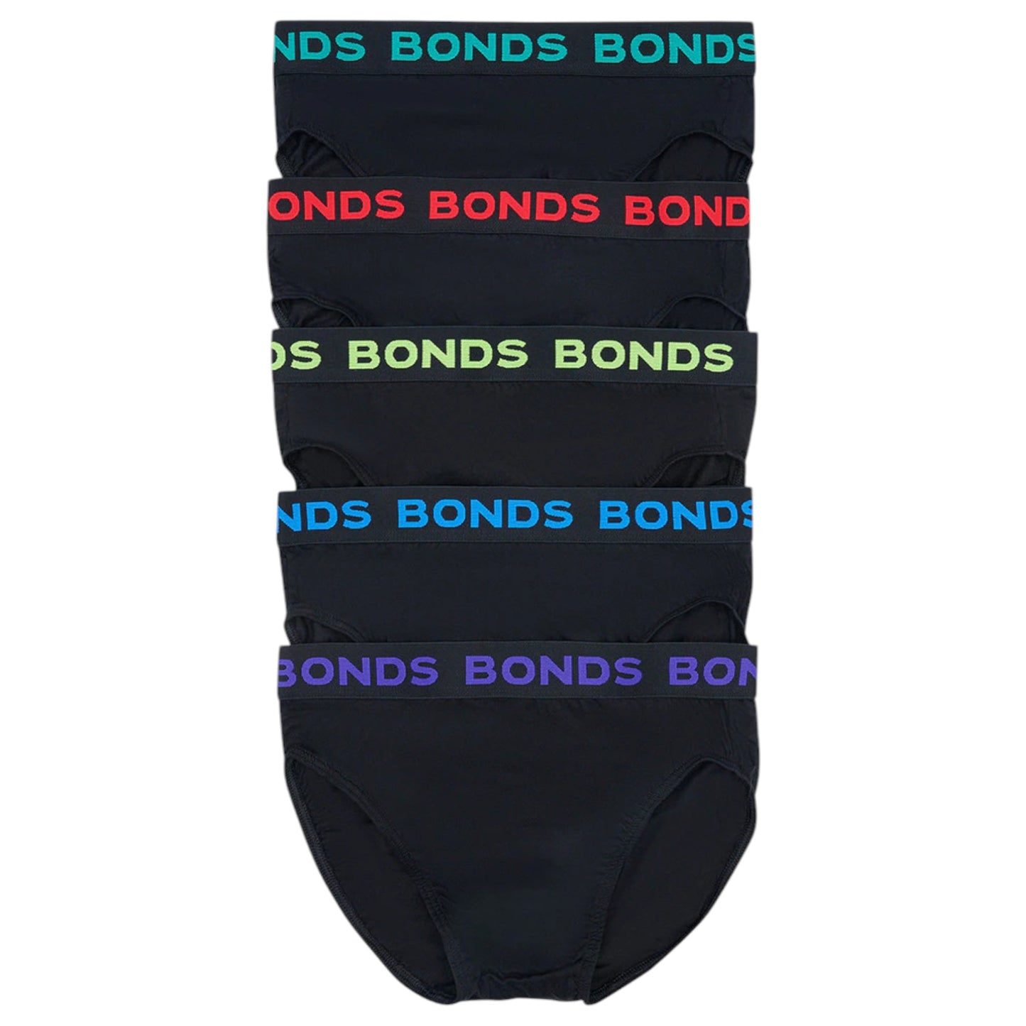 5 Pack Mens Bonds Hipster Briefs Underwear Black