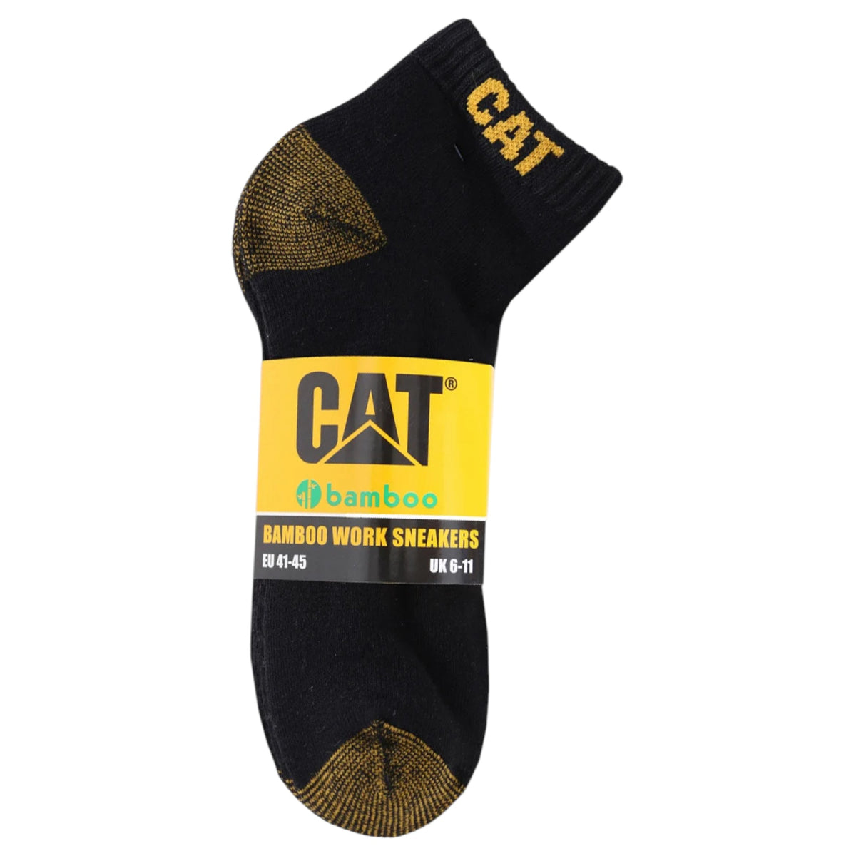 5 Pack Mens Caterpillar Cotton Work Ankle Socks Black