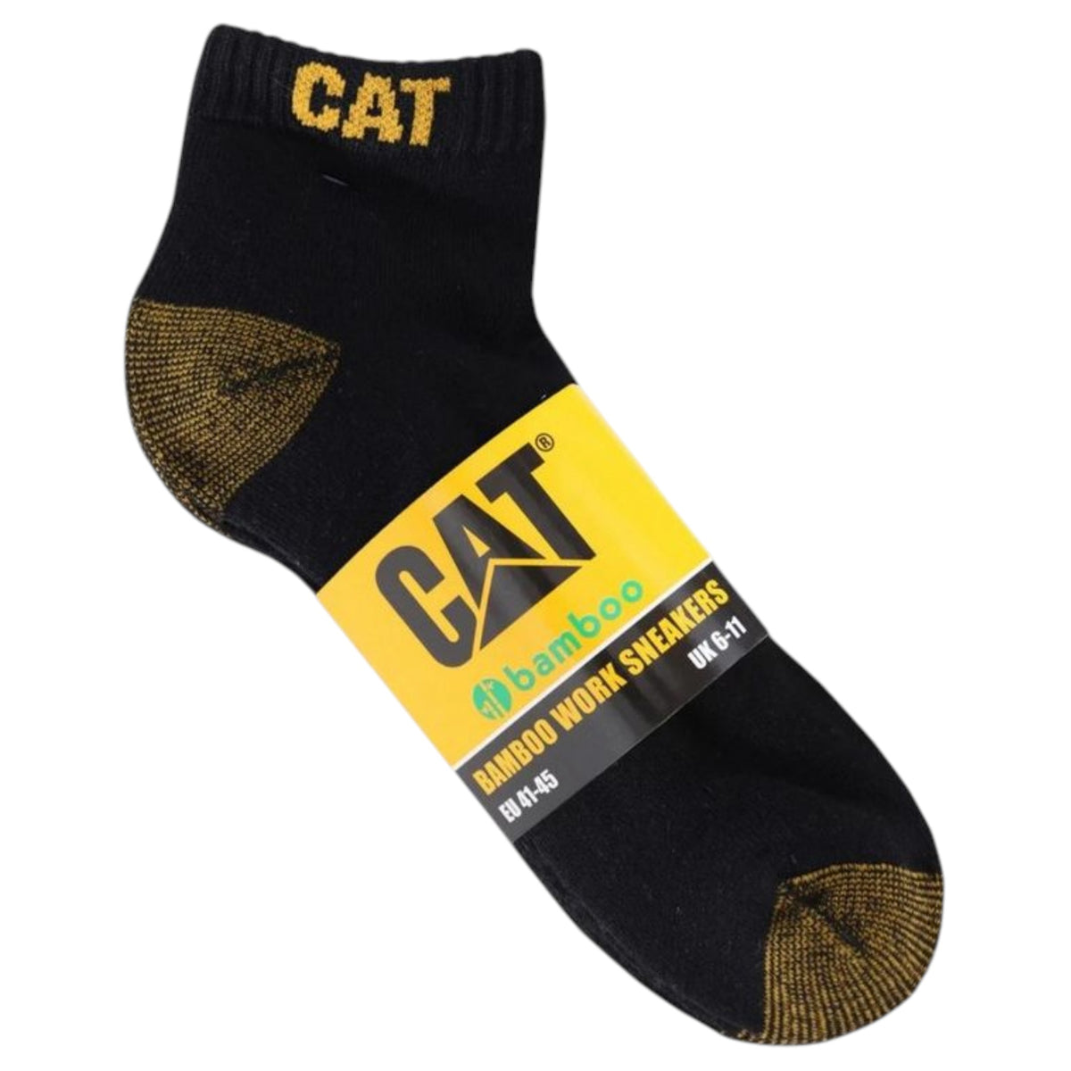 5 Pack Mens Caterpillar Cotton Work Ankle Socks Black