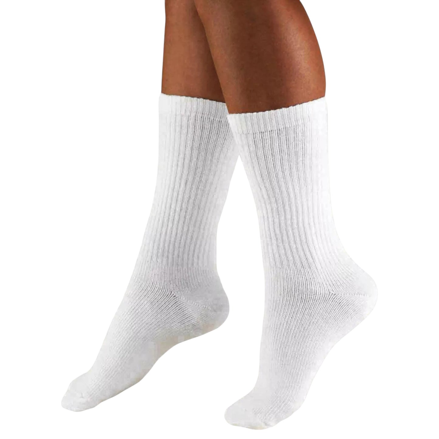 5 Pack Mens Rio Active Comfort Crew Socks White
